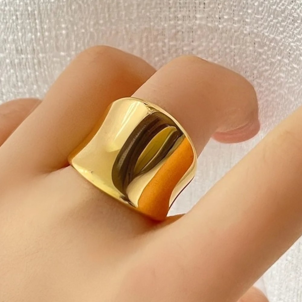 18K Gold-Plated Wide Band Rings
