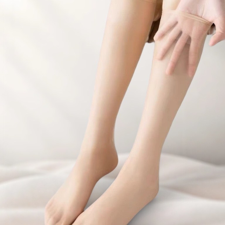Summer Ultra-Sheer Concealer Below Knee Length Nylons 5-Pack in Nude & Black Colours