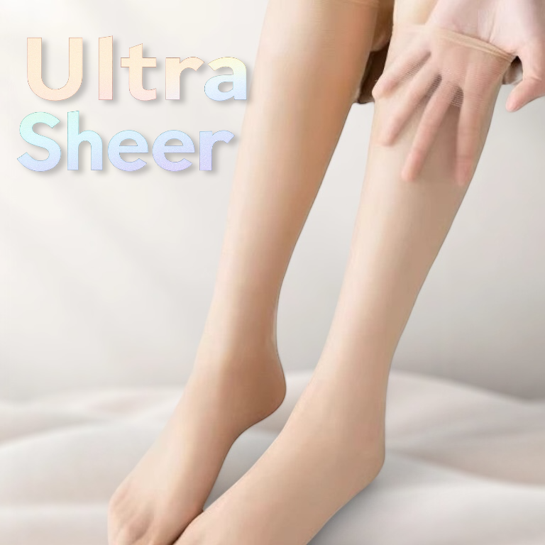 Summer Ultra-Sheer Concealer Below Knee Length Nylons 5-Pack in Nude & Black Colours