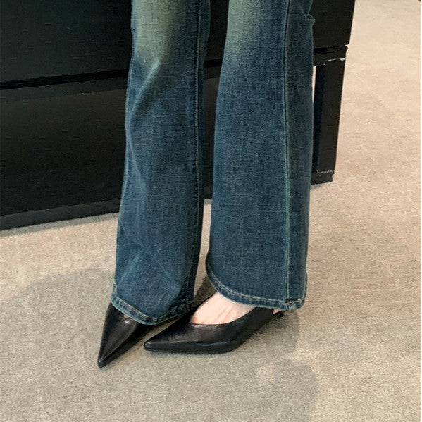 Pointed Mid-heel Sling Back Sandal