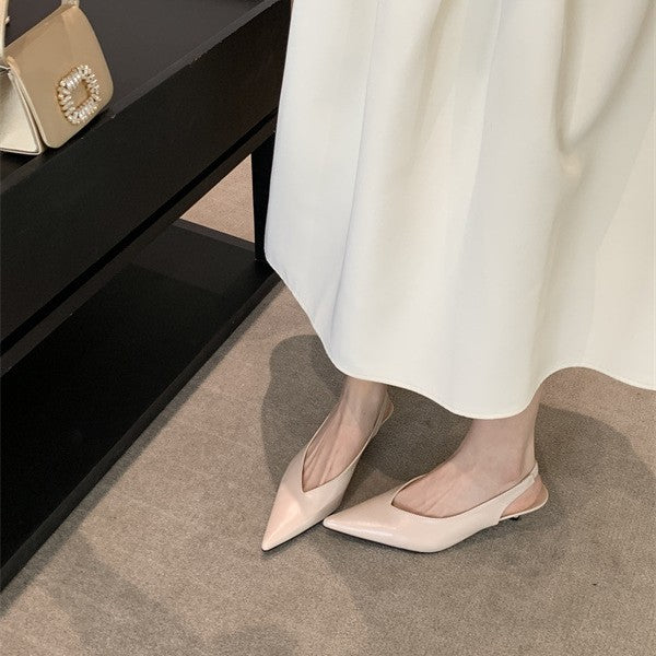 Pointed Mid-heel Sling Back Sandal
