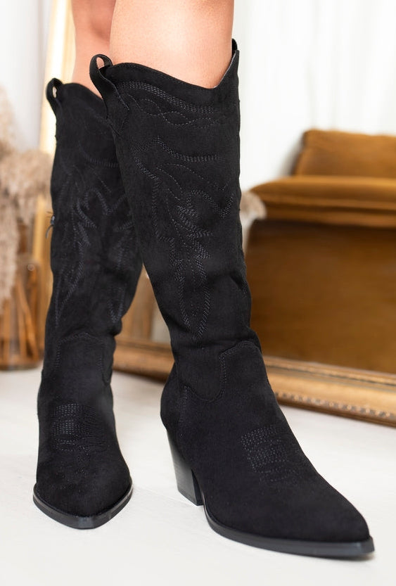 Bottes de cowboy à talons carrés en 2 couleurs