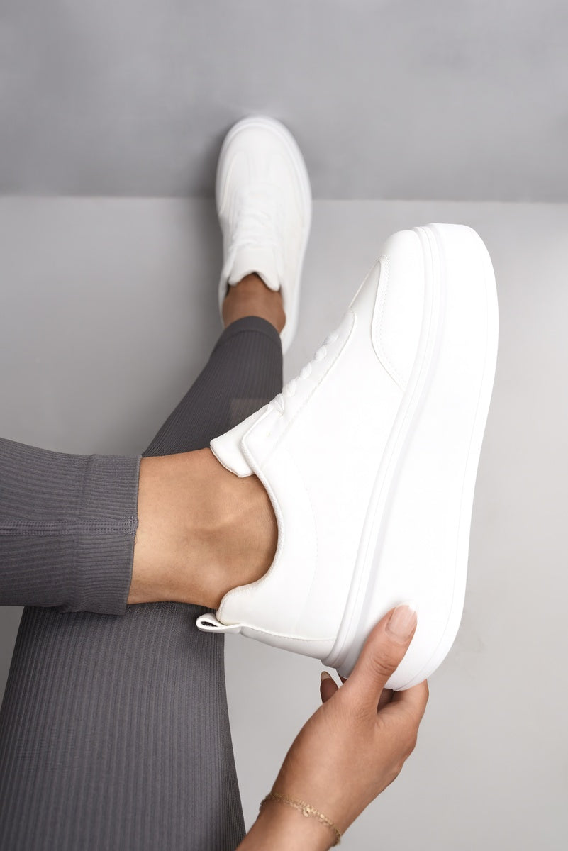 Chunky Lace Up Trainers with Contrast Stripe