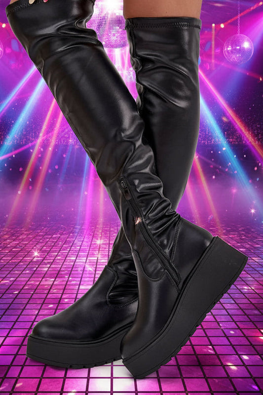 Stylish Platform Zipper Thigh-Hight Boots Step in style