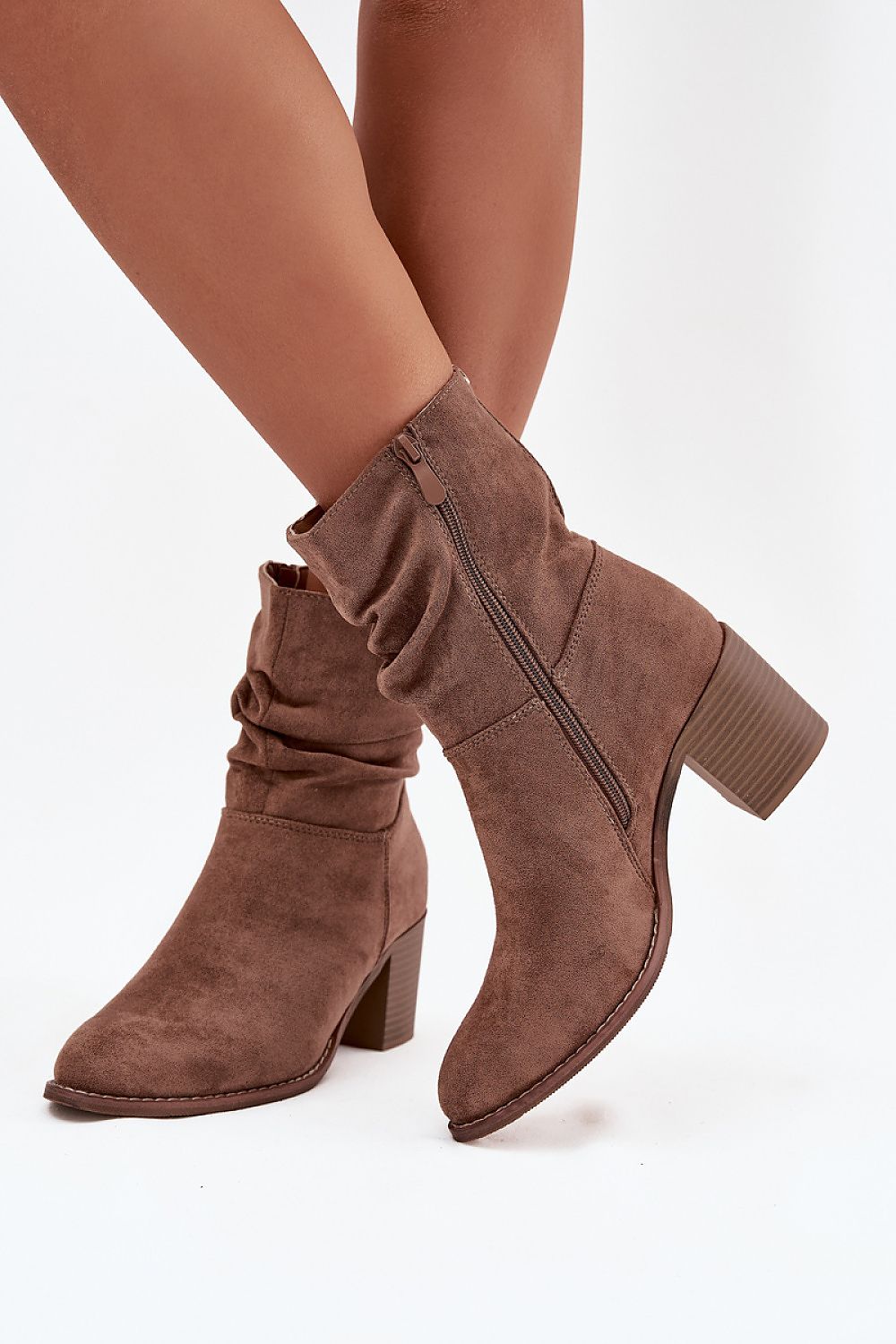 Suede Block Heel Boots Step in style in 2 Colours