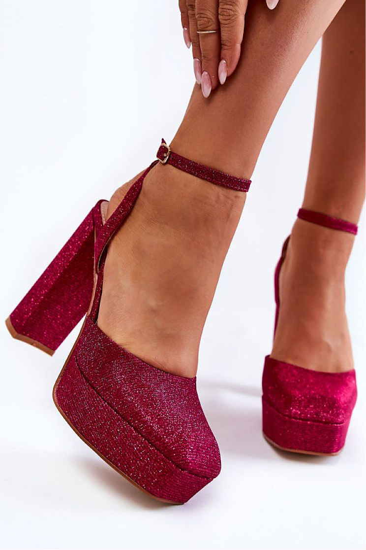 European Sparkling Fabric Block Heel Sandals Step in style