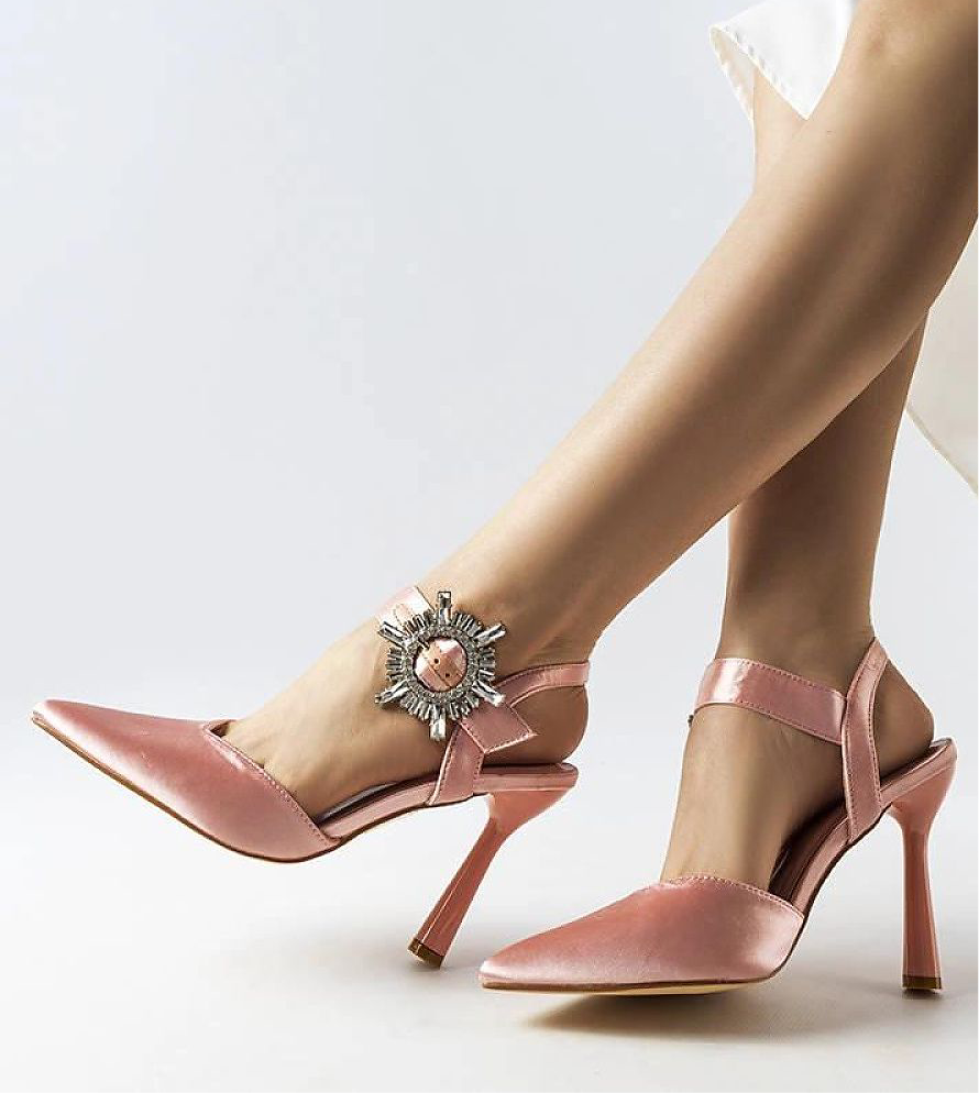 BEST VALUE Party Shoes | European Satin Ankle Strap Rhinestone Buckle High Heels pumps Solea