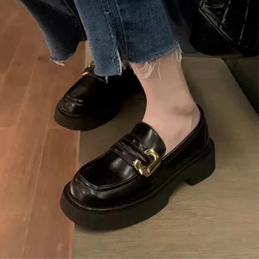 Round Toe Platform Loafers in Matte and Glossy