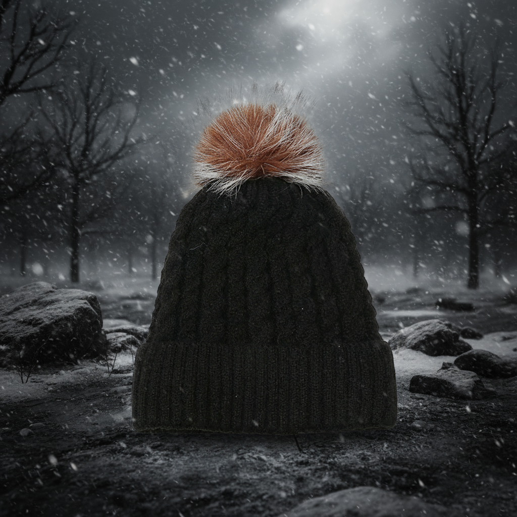 Bonnet d'hiver en maille torsadée avec pompon en 6 couleurs