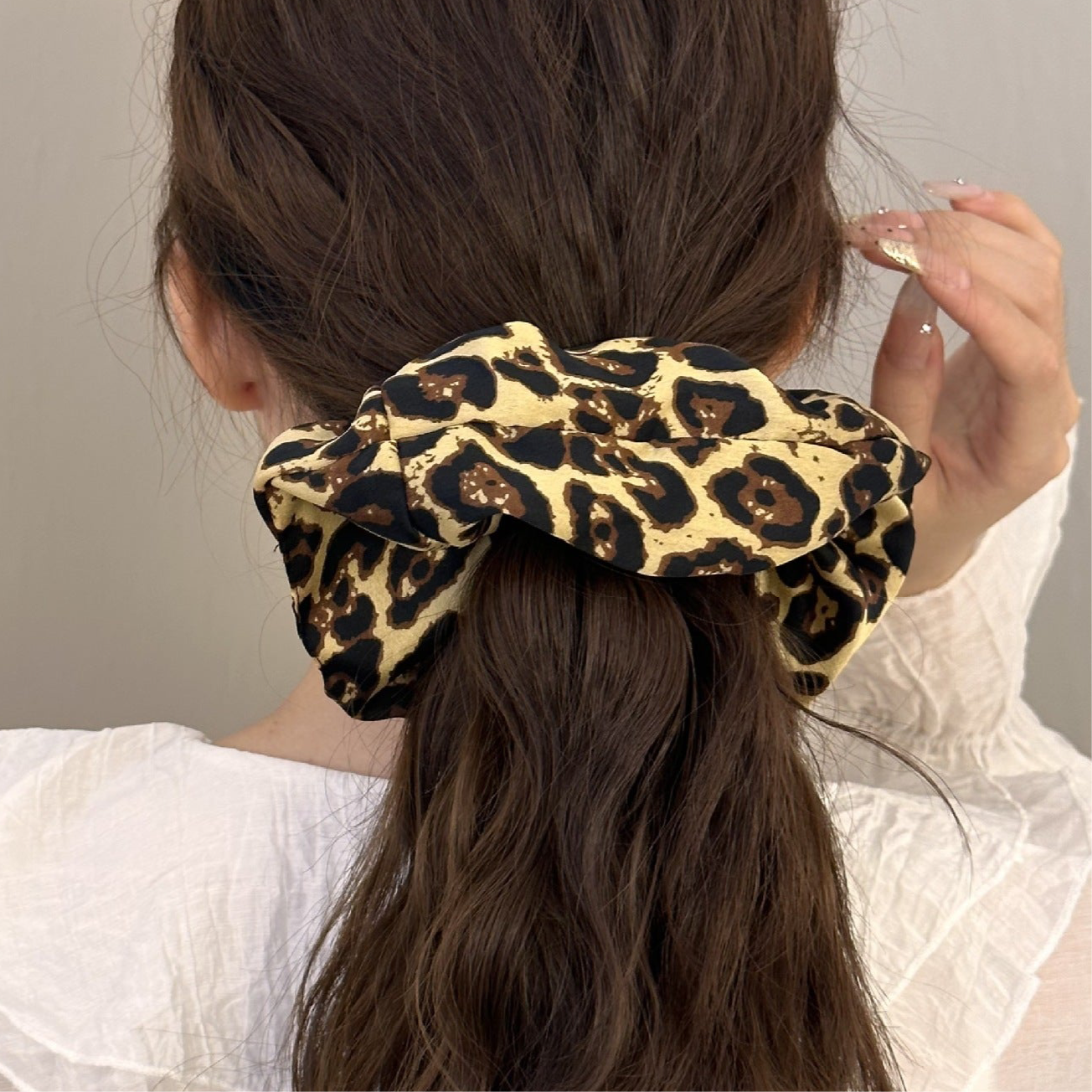 Leopard Elastic Hair Scrunchy in 2 Colours