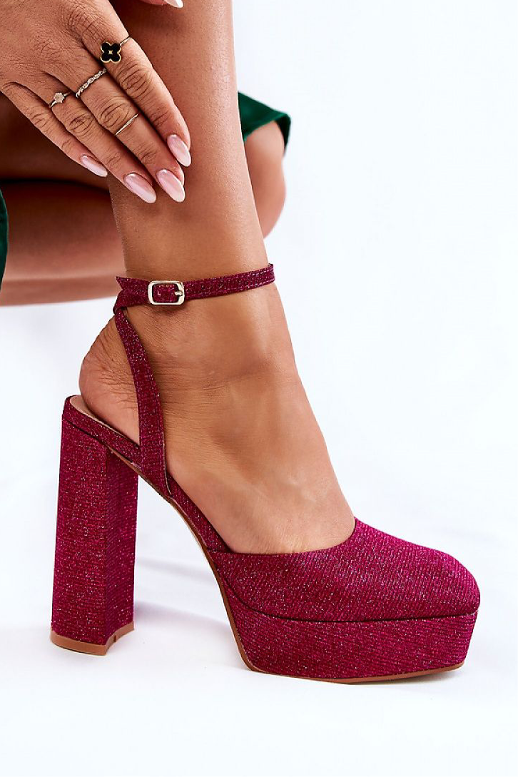 European Sparkling Fabric Block Heel Sandals Step in style