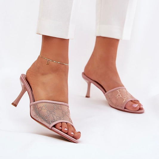 Rhinestones Mesh Sandals Step in style