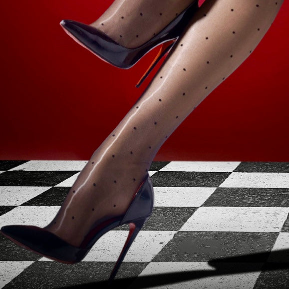 Summer High Glossy Sheer Polka Dot Sicily Lace Over-The-Knee Nylons in 4 Colours