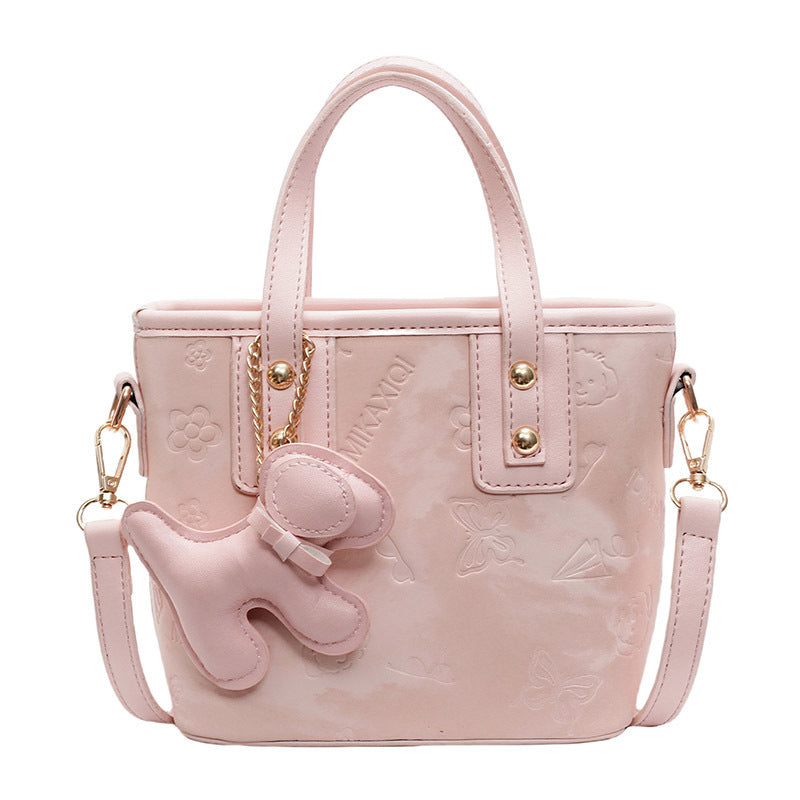 Temperament Patented Leather Small Top Handles Convertible Handbag
