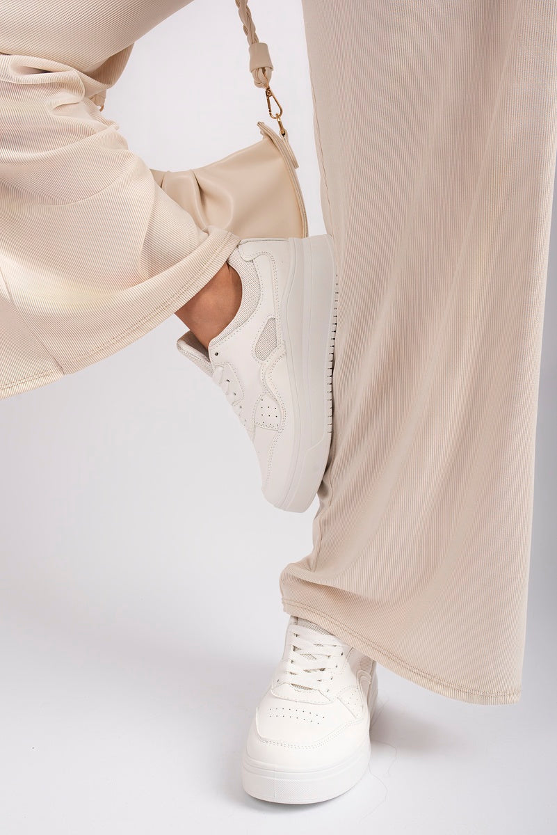 Faux Leather Chunky Platform Trainers in 2 Colours