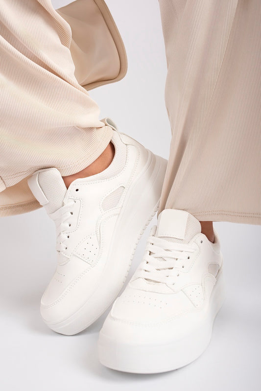 Faux Leather Chunky Platform Trainers in 2 Colours