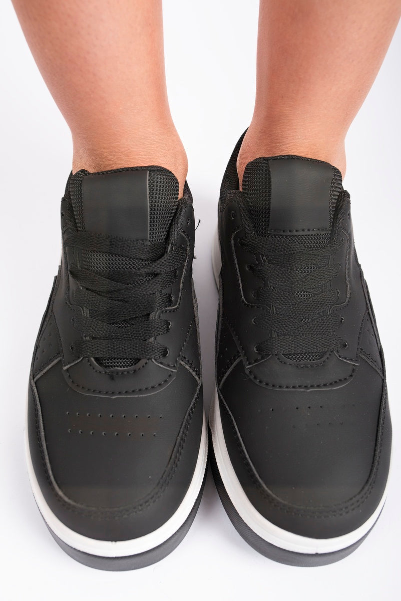 Faux Leather Chunky Platform Trainers in 2 Colours
