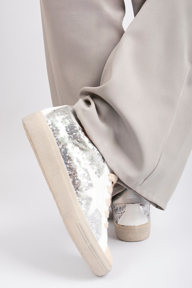 STYLE CHAUD | Baskets à lacets étoiles pailletées, 2 coloris